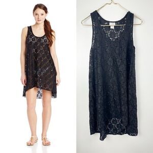 Profile by Gottex Sz M Swim Cover-Up Womens Crochet Dress Eyelet Black